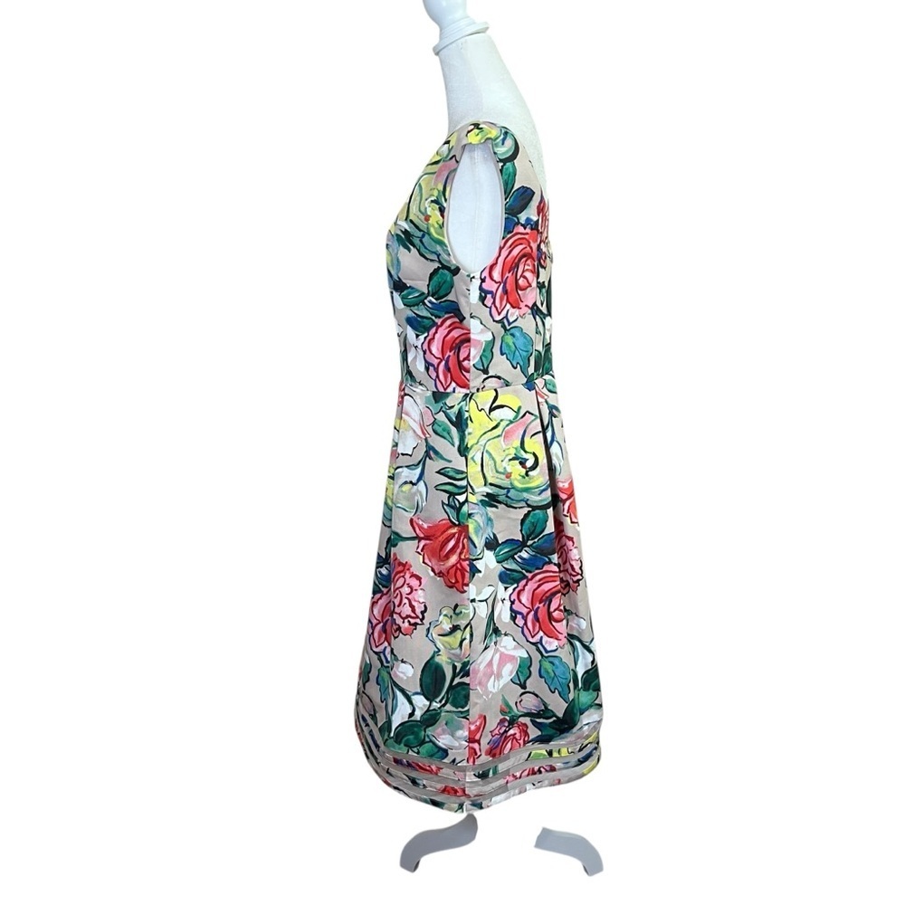 Adrianna Papell Multicolor Floral Boatneck Midi Dress - Picture 14 of 16